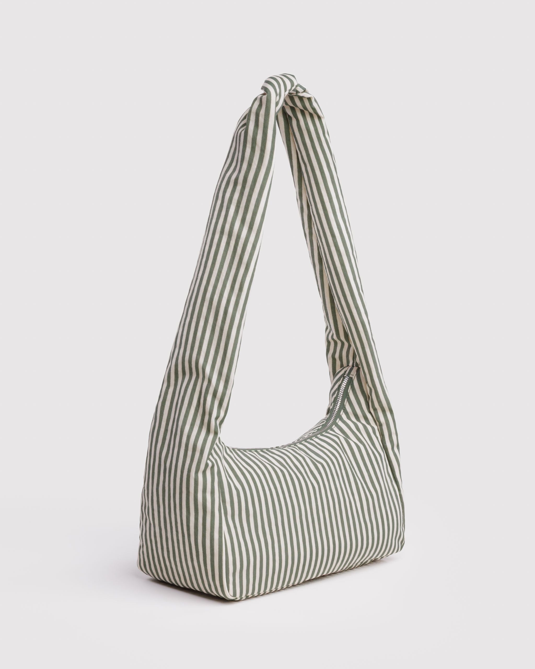 Nylon Meringue Bag - Sage Stripe