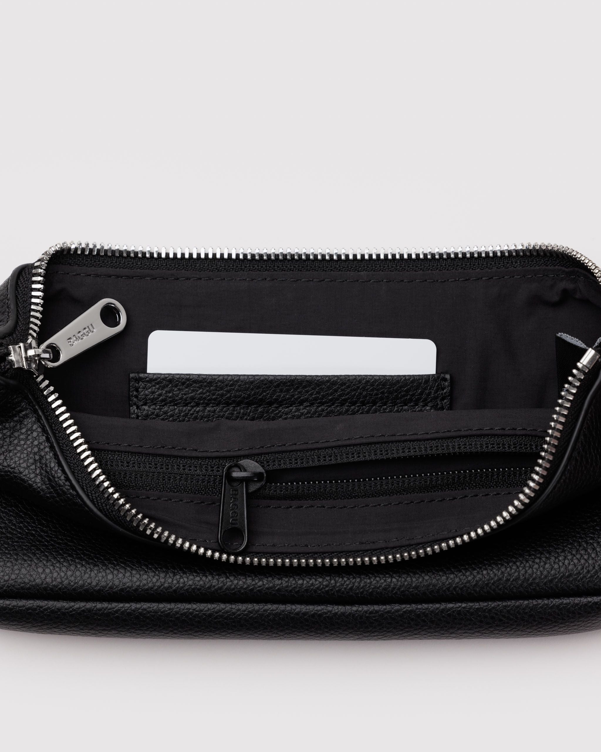 Recycled Leather Pochette - Black
