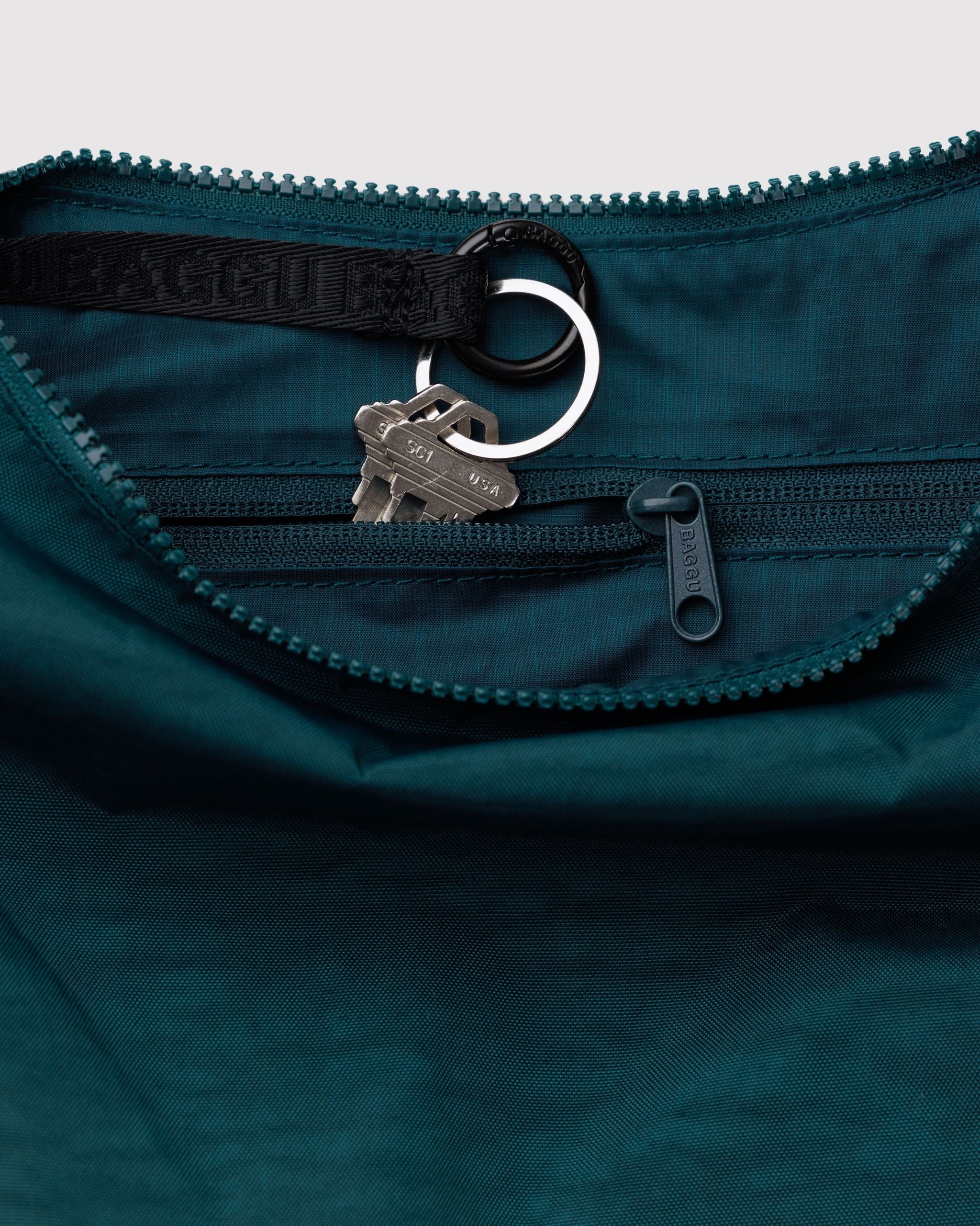 Medium Nylon Crescent Bag - Deep Sea