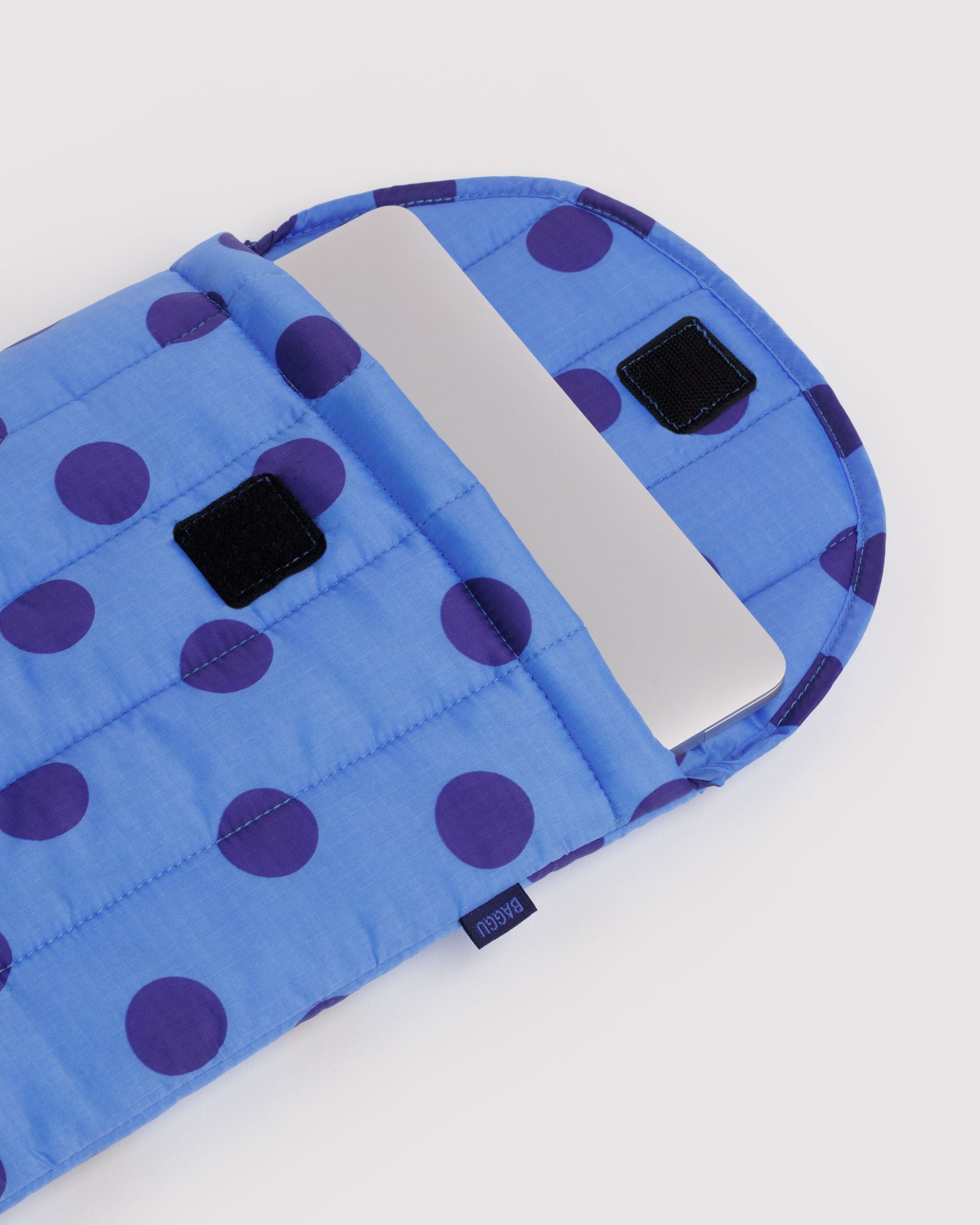 Puffy Laptop Sleeve 13"/14" - Blue Polka Dot