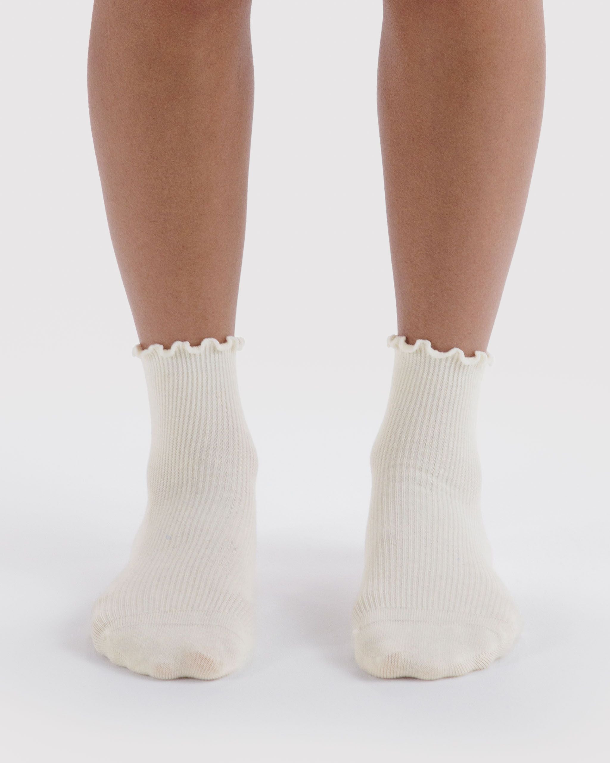 Lettuce Edge Sock Set of 2 - White
